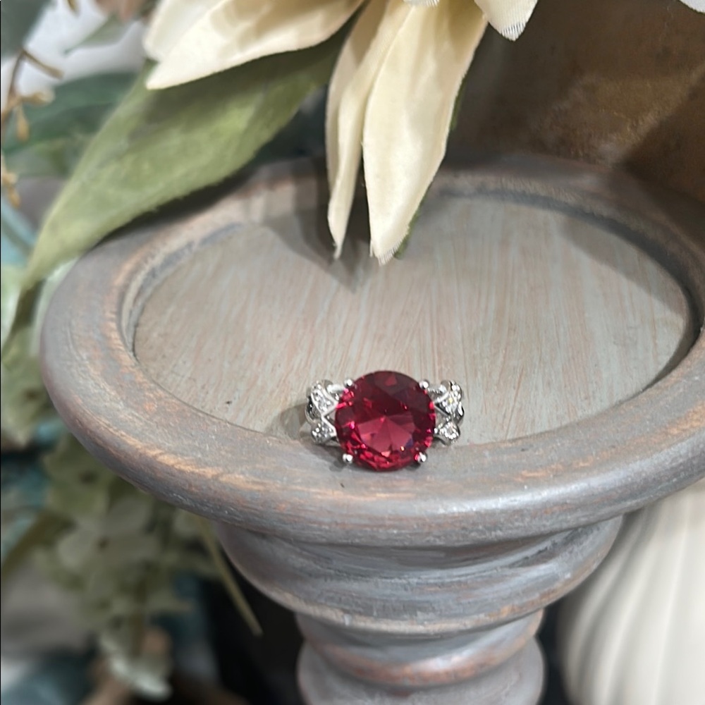 Nwot Red and Silver Women's Ring